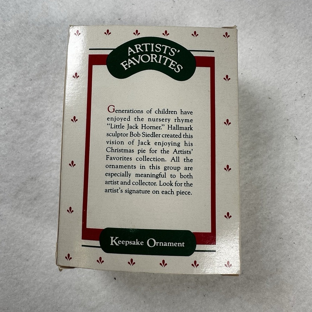 Hallmark Little Jack Horner Christmas Ornament Series Keepsake‎ Vintage 1988 - Picture 5 of 8